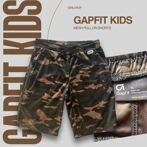 GapFit Kids Camouflage Mesh Pull-On Shorts XL Recycled Material Drawstring Waist